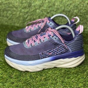 EXCELLENT Hoka One One Bondi 6 Blue Pink Women US 8w Running Walking Shoes